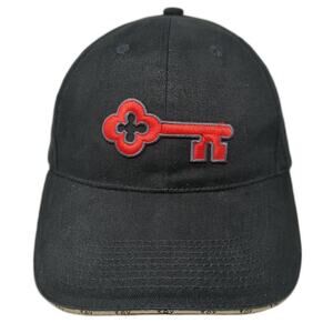 Key Strapback Hat Black One Size Embroidered Logo Adjustable Solid